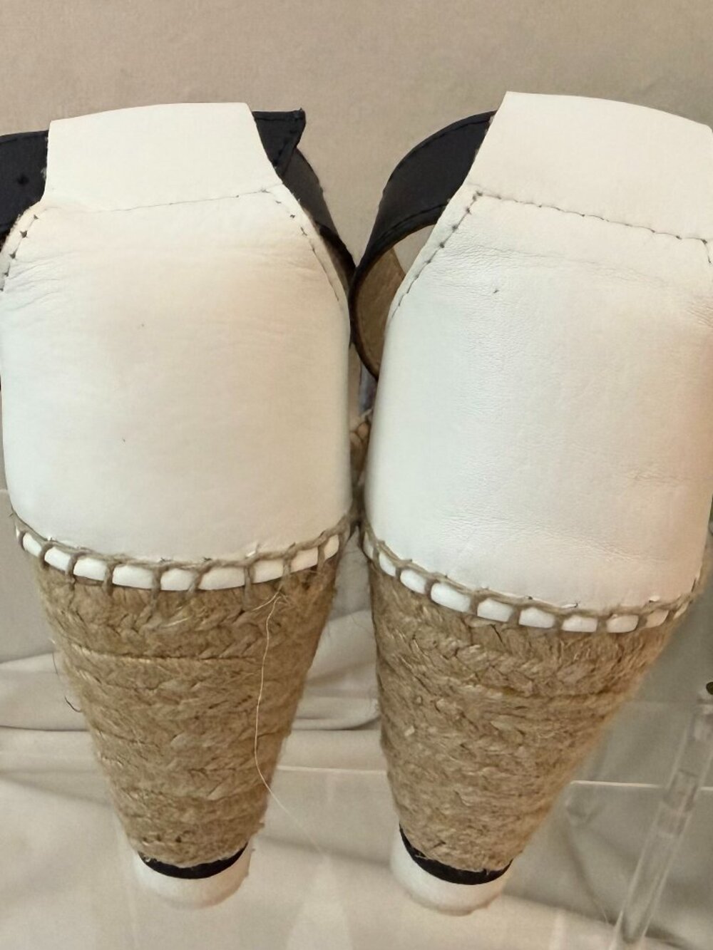 See by Chloé Denim Leather Espadrille Platform Wedge Sandals 37 - Picture 5 of 10